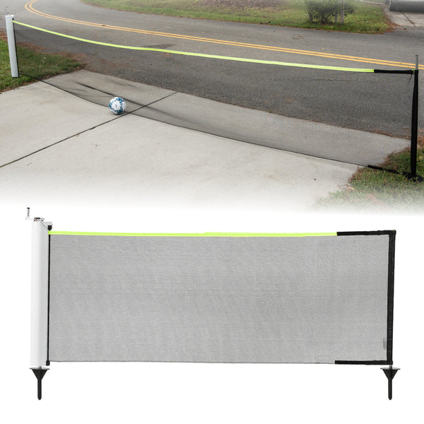 Driveway Guard Adjustable Barricade Net & Ground Stakes