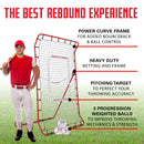 Pitch Back Baseball / Softball Rebounder Pro w/ 3 Progression Weighted Pitching Baseballs