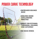 Pitch Back Baseball / Softball Rebounder Pro w/ 3 Progression Weighted Pitching Baseballs