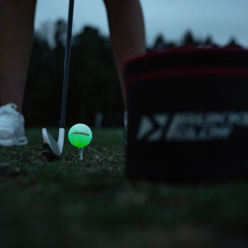 Rukket Glow Golf Set with 12 Glow-in-the-Dark Tru-Spin Foam Golf Balls