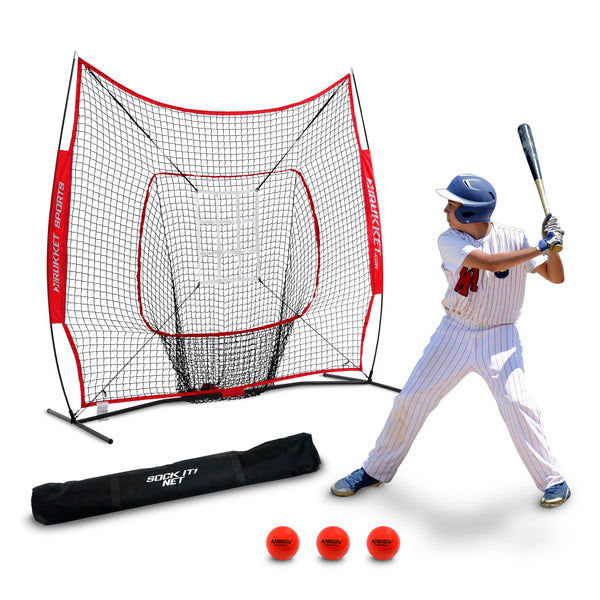 7x7 Sock It! Net PRO With 3 Training Balls & Adjustable Pitching Target