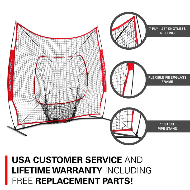 7x7 Sock It! Net PRO With 3 Training Balls & Adjustable Pitching Target