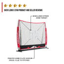 5x5 Baseball / Softball Net w/ 3 Weighted Balls & Strike Zone Target