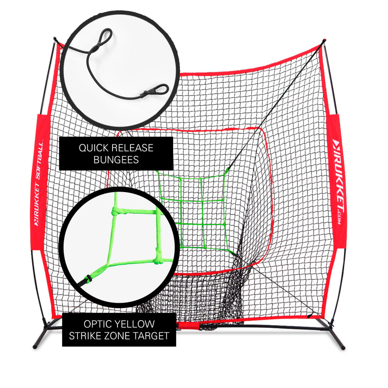 7x7 Original Sock It! Baseball / Softball Net w/ Neon Strike Zone Target