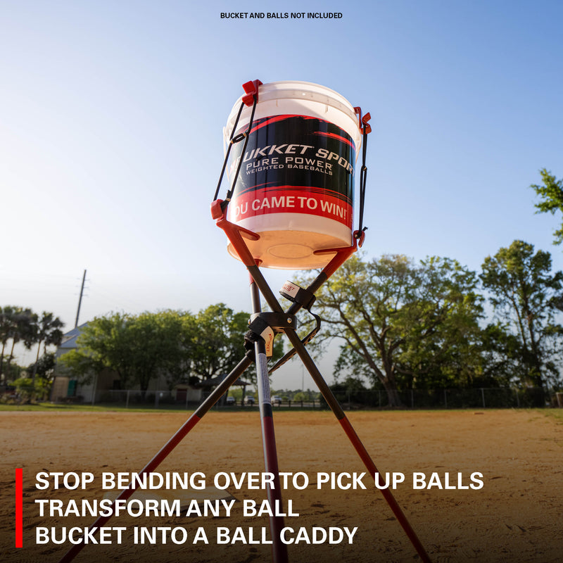 Rukket Baseball & Softball Ball Bucket Holder | Caddy Buddy for Batting Pitching Practice