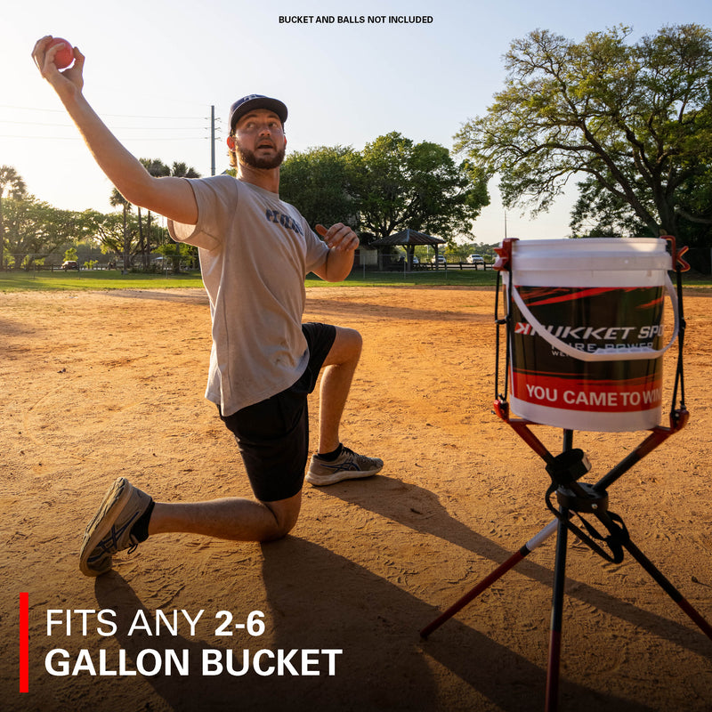 Rukket Baseball & Softball Ball Bucket Holder | Caddy Buddy for Batting Pitching Practice