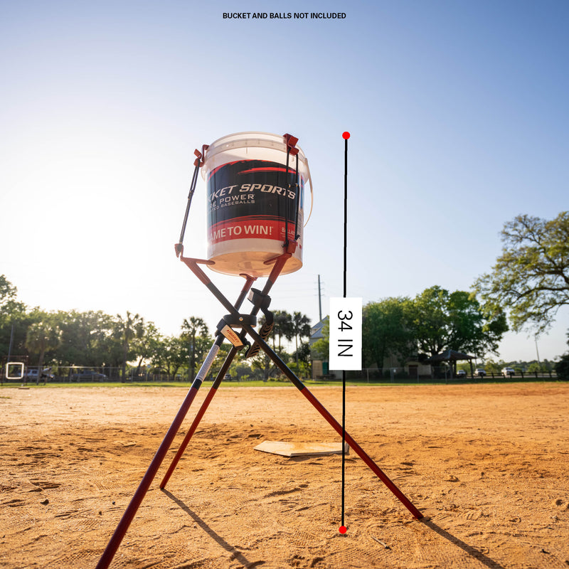 Rukket Baseball & Softball Ball Bucket Holder | Caddy Buddy for Batting Pitching Practice