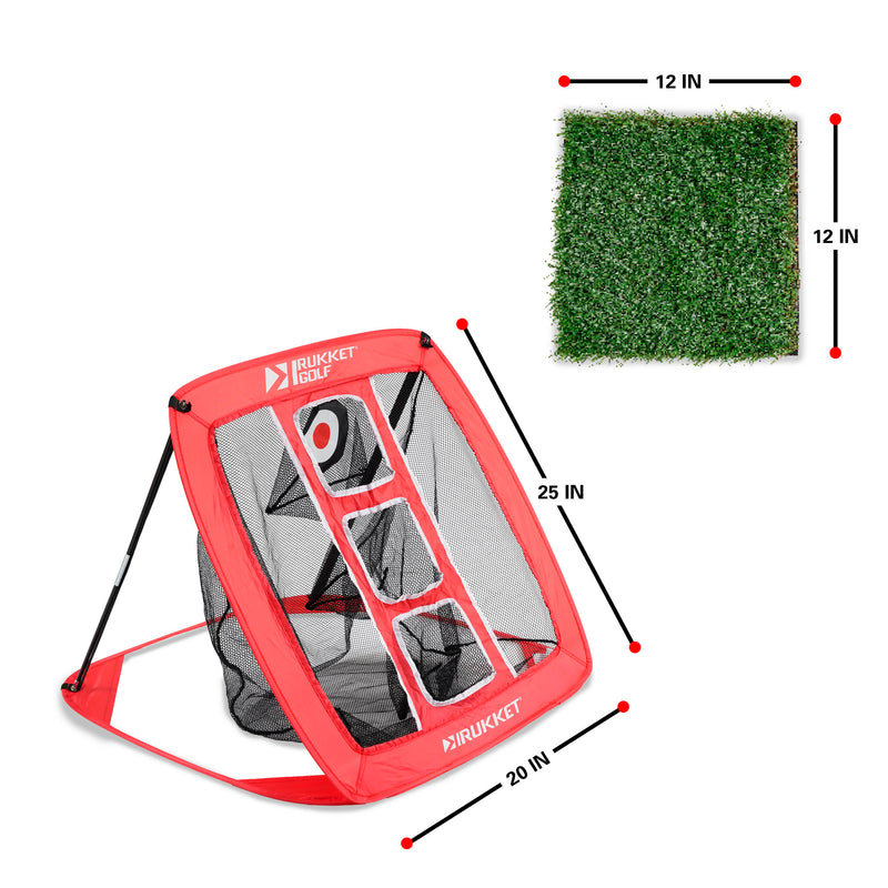 Haack Chipping Net with Turf Mat & 12 Practice Balls