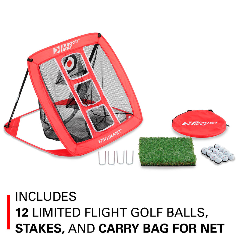 Haack Chipping Net with Turf Mat & 12 Practice Balls