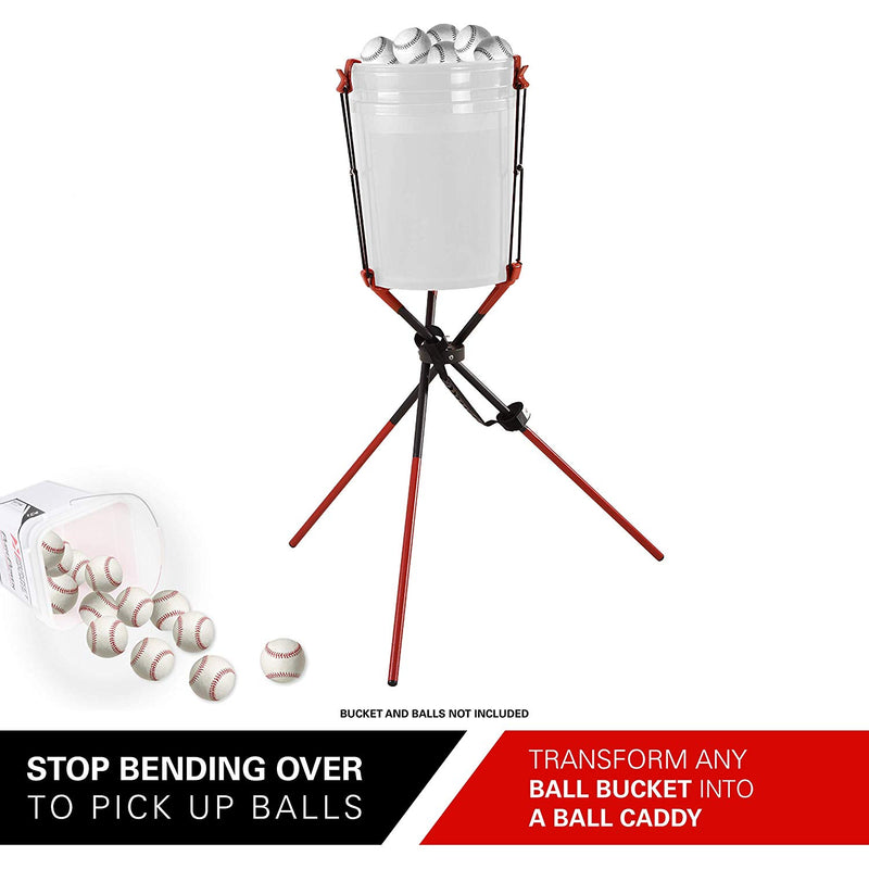 Rukket Baseball & Softball Ball Bucket Holder | Caddy Buddy for Batting Pitching Practice